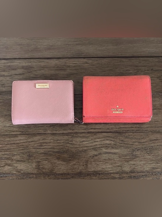 kate spade Handbags - Lot of 2x [Kate Spade] Bi-Fold & Tri-Fold Pink Small Snap Button Close Wallets